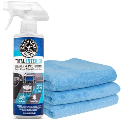 Chemical Guys, Total Interior Cleaner & Protectant with 3 Microfiber Towels - size: 16 Fl Oz + 3 Towels, style: Fresh + Towels