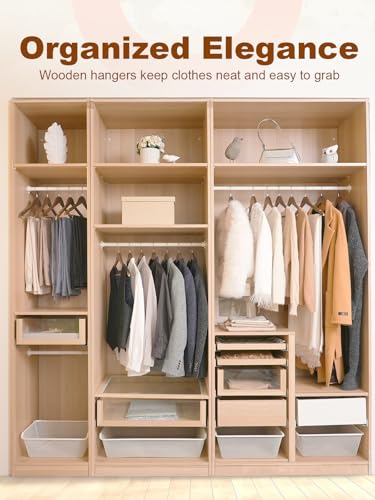 HOUSE DAY Walnut Wooden Hangers 30 Pack, Heavy Duty Wooden Coat Hangers - color: Walnut, size: 30 Pack