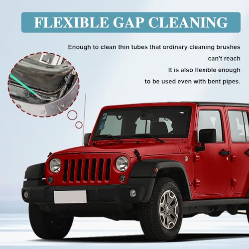 Auto Sunroof Drain Cleaning Tool, Tube Cleaning Brush Slim Drain Dredging Tool, Flexible Drain Brush Long Pipe Cleaners, Pipe Drain Dredge Cleaning Tool for Car Sunroof, Windshield Drain Hole (118")