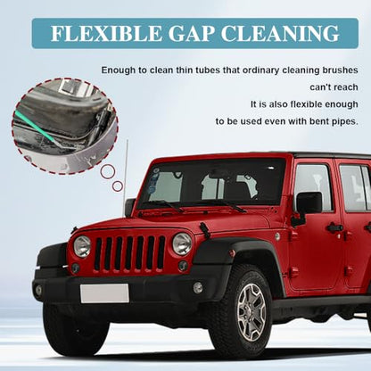 Auto Sunroof Drain Cleaning Tool, Tube Cleaning Brush Slim Drain Dredging Tool, Flexible Drain Brush Long Pipe Cleaners, Pipe Drain Dredge Cleaning Tool for Car Sunroof, Windshield Drain Hole (118")