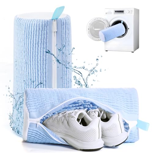 Aship Shoe Washing Machine Bag, Laundry Shoes Bag for Washer & Dryer - 2PC Reusable Shoe Cleaning Bag for Sneakers,Tennis Shoes, 360° Deep Cleaning With Self-locking Zipper for All Shoes Sizes - Blue - color: Blue