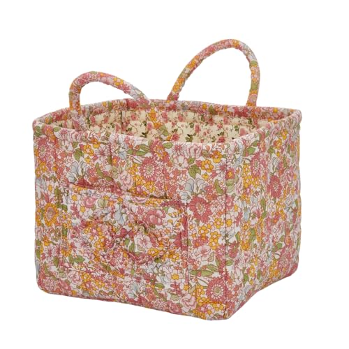 Boho Fabric Storage Basket, Large Capacity Laundry Basket, 12.2'' x 10.23'' x 10.23'' Collapsible Laundry Hamper with Easy Carry Handles (C Multi-Color 3, L) - color: C Multi-Color 3