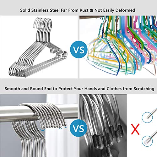 Fayleeko Wire Coat Hangers - 17.7 Inch Heavy Duty Stainless Steel Hangers (50 Pack) - size: 50Pack 17.7inch