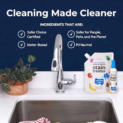 Miss Mouth's Messy Eater Stain Treater - 32oz Refill - Newborn & Baby Essentials - No Dry Cleaning Food, Grease, Coffee Off Laundry, Underwear, Fabric - style: Single (32oz)
