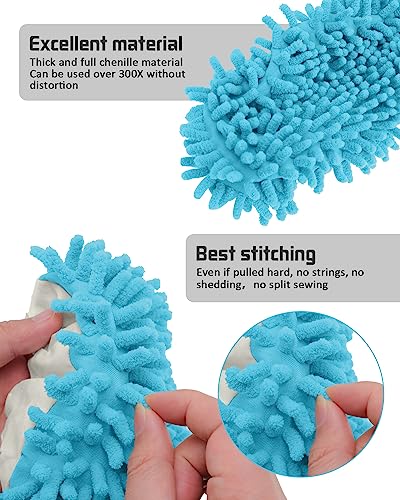 8 Pcs Mop Slippers Socks Floor Cleaning,Microfiber Shoe Covers dust Washable Reusable for Woman Man House Kitchen (Blue) - color: Blue