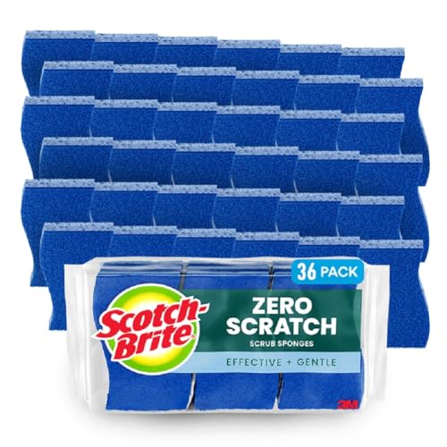 Scotch-Brite Zero Scratch Non-Scratch Scrub Sponges, 36 Pack