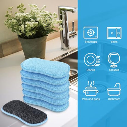 HOMEXCEL Dish Sponge 12 PK, Microfiber Kitchen Sponges for Cleaning, Blue - color: Blue