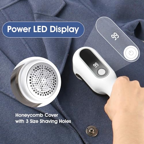 Electric Fabric Shaver Defuzzer - Rechargeable Lint Remover with LED Display, 2-Speed Sweater Pill Remover for Clothes Couch Blanket - size: Premium