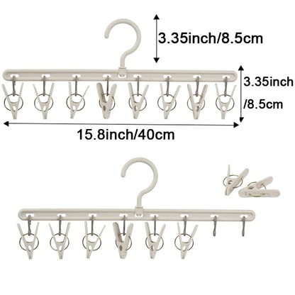 Foshine Clothes Hanger 2 Pack with 8 Clips,Clothes Drying Racks for Drying - color: Gray
