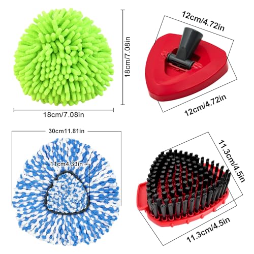 6pcs Mop Head Refills for O Cedar RinseClean 2 Tank Spin Mop System - color: 2blue+2green+2red
