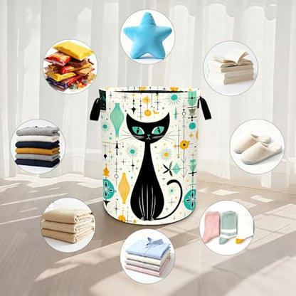 Cat Laundry Basket Waterproof Laundry Hamper Foldable Laundry Bag with Handles for Bedroom, Bathroom, Office, Clothes Storage - color: Cat