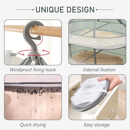 1Tier Clothes Drying Rack Foldable 31.5" Mesh Clothes Hanging Dryer - size: 1 Tier
