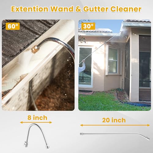 M MINGLE 20 FT Telescoping Pressure Washer Wand with Brush Head - size: 20 Ft