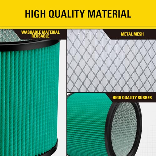 Stanley HEPA Cartridge Filter Fits Most 5–18 Gal Wet/Dry Vacuums 08-2566H - style: HEPA Cartridge Filter