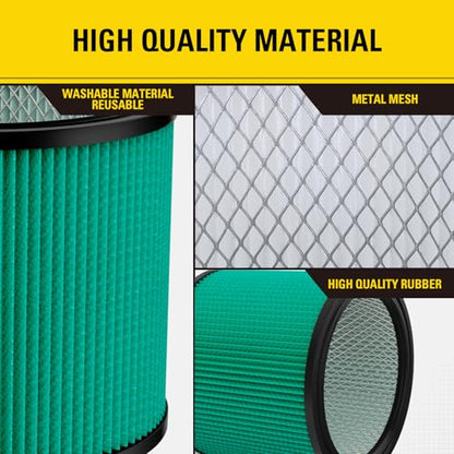 Stanley HEPA Cartridge Filter Fits Most 5–18 Gal Wet/Dry Vacuums 08-2566H - style: HEPA Cartridge Filter