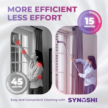 Synoshi PRO Electric Spin Scrubber with Long Handle & Cone Brush Heads - size: Synoshi PRO With Long Handle