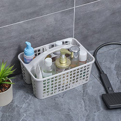 Portable Shower Caddy Basket Plastic Storage Basket with Divided Light Grey - color: Light Grey