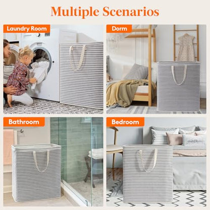 Lifewit 105L Large Collapsible Laundry Basket with Extended Handles, Grey - color: Grey, size: 105L