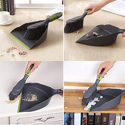 Dust Pan Broom Dustpan Brush - Dust Pans with Brush, Hand Broom and Dustpan Set, Handheld Broom and Dustpan Set, Used to Clean Floors, Tables, Animal Cages, PET Fiber Bristles (3pcs) - size: 3 count