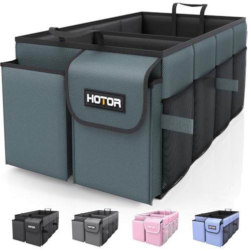 HOTOR Trunk Organizer - Foldable Car Organizer for SUVs & Sedans Storage - color: Gray-green, size: Medium (2 Compartments)