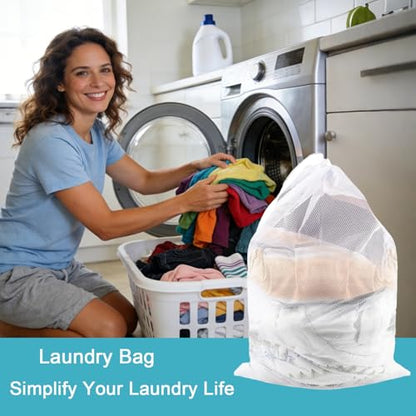 Mesh Laundry Bag, 24"x35", White - color: White