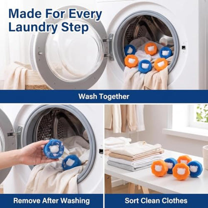 3Pcs Mix Colors Reusable Hair Remover for Washing Machine and Dryer - Laundry Ball Catcher for Clothing, Dog, Cat, Pet Lint Removal