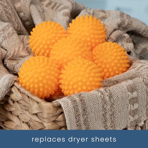 S&T INC. Reusable Plastic Dryer Balls, 6 Pack, 2.5" Diameter, Orange - color: Orange