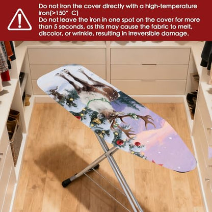 Nuxovilar Winter Deer Tree Ironing Board Cover 15x54 Polyester - color: Ytt09145