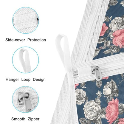 Mesh Laundry Bags Lingerie Bags for Washing Delicates 2 PCS Durable Wash Bag with Zipper Small and Medium Washable Blue French Eiffel Tower and Roses - color: Blue French Eiffel Tower and Roses