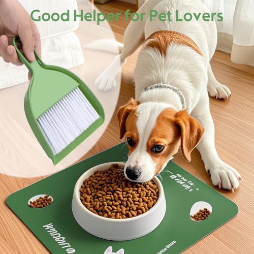 THINKLEARN 2PCS Small Dust Pan and Brush Set - color: Green
