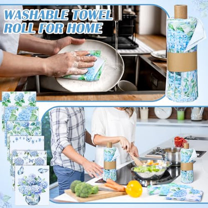 36 Pack Reusable Kitchen Cloths Cotton Towels, Hydrangea - style: Hydrangea