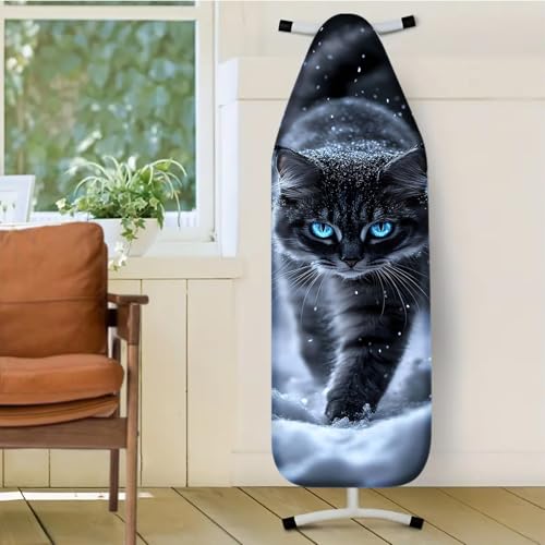 Nuxovilar Snowy Black Cat Ironing Board Cover 15x54 Inches Polyester - color: Ytt03454