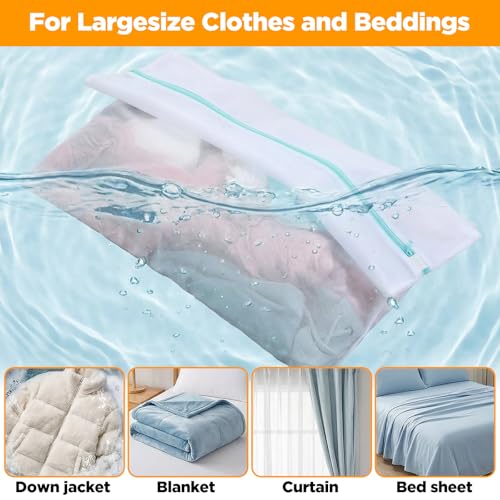 6 Pack Extra Large Mesh Laundry Bags for Delicates XX-L 43"x35" and 24"x32"