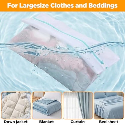 6 Pack Extra Large Mesh Laundry Bags for Delicates XX-L 43"x35" and 24"x32"