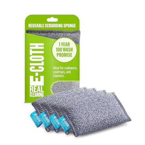 E-Cloth Non-Scratch Scrubbing Pads, Reusable Sink & Dish Sponges - 4 Pack - size: 4 Pack