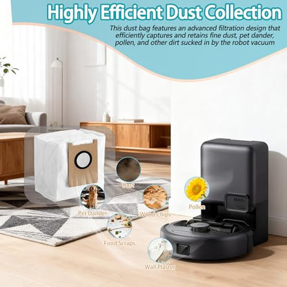 10 Pack Replacement Dust Bags Compatible with Eufy 3-in-1 E20 Robot Vacuum