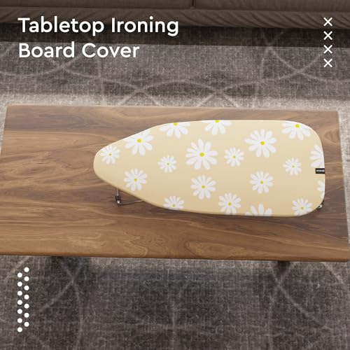 Encasa XO Ironing Board Cover and Pad, Thick Felt 28"x12" - color: Daisy Beige, size: Mini (28"x12")