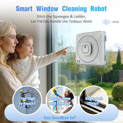 Window Cleaner Robot with 4 Cleaning Modes, 8000Pa Suction Remote Control
