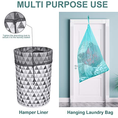 Laundry Bags, Mesh Heavy Duty 24" x 36" with Drawstring Closure, 3-Pack, Black - color: Black-3Pack