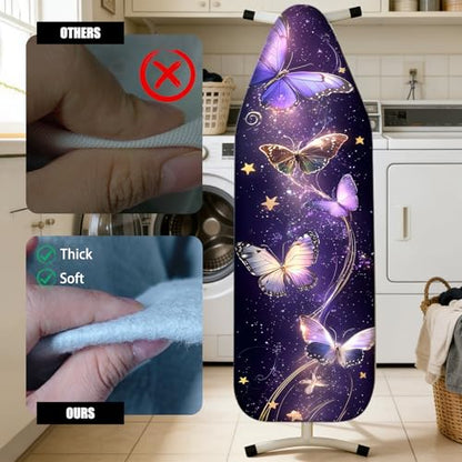 Nuxovilar Starry Butterfly Cotton Ironing Board Cover 15x54 Fabric - color: Ylu01195