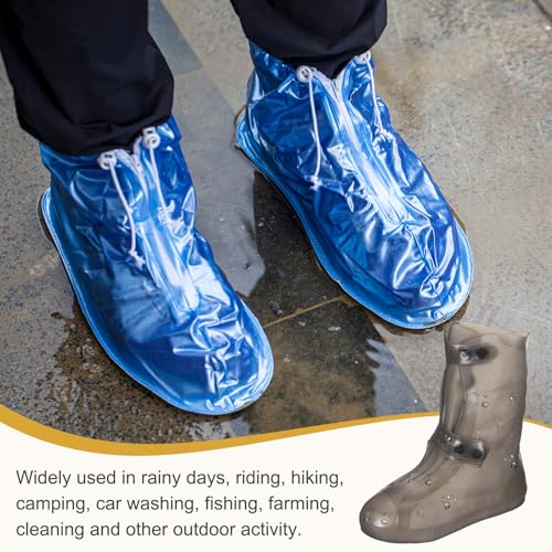 HARFINGTON Waterproof Shoes Cover XXL (US 8) Rain Galoshes w Double Buckle - color: Brown, size: XXL (US 8)
