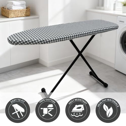 Ironing Board Cover and Pad,13x43In Sewn-in Thick Feltpads - color: 13x43in-white Diamond Grid
