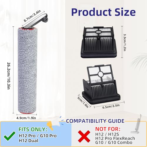 Replacement Parts for Dreame H12 Pro / H12 Dual / G10 Pro Wet Dry Vacuum - color: H12 Pro Accessories