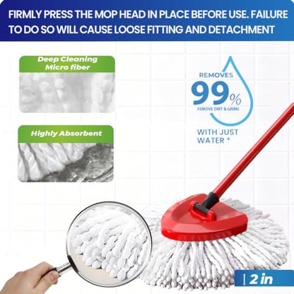 4Pack Mop Heads Replacements Compatible with O-Cedar EasyWring1-Tank System - size: 4 Pack