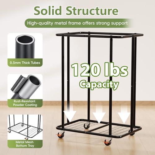 Laundry Hamper with Wheels and Lid, 200L Large Rolling Laundry Basket Black - color: Black, size: 220L