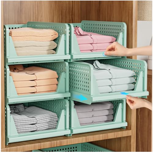 SNSLXH 5 Pack Closet Organizer Basket, Closet Organizers and Storage, Green - color: Green, size: 5 Pack