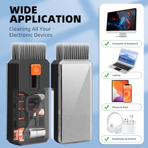 Keyboard Cleaner & Laptop Cleaning Kit, All-in-1 for Computer PC, Black - color: Black