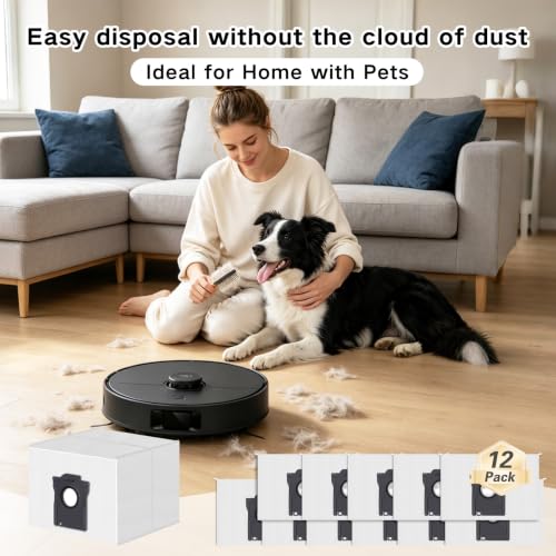 12 Pack Dust Bags for Dreame D20 Plus, D20 Pro Plus Robot - size: D20PP Series Bags 12 Pack