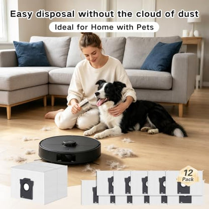 12 Pack Dust Bags for Dreame D20 Plus, D20 Pro Plus Robot - size: D20PP Series Bags 12 Pack