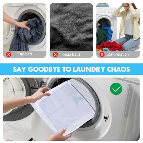 4 Pack Mesh Laundry Bags for Delicates, Laundry Bags Mesh Wash Bags (4x Large), Lingerie Bags for Washing Delicates, Garment Bag for Washing Machine - style: BIG